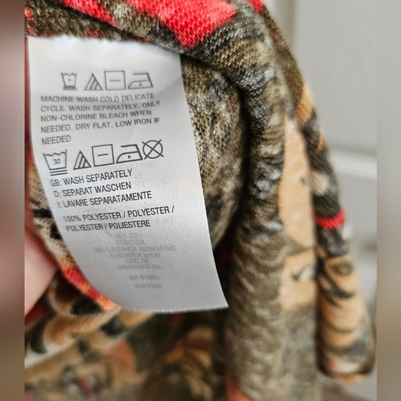 G.I.L.I. olive palm printed duster size small - Picture 9 of 9